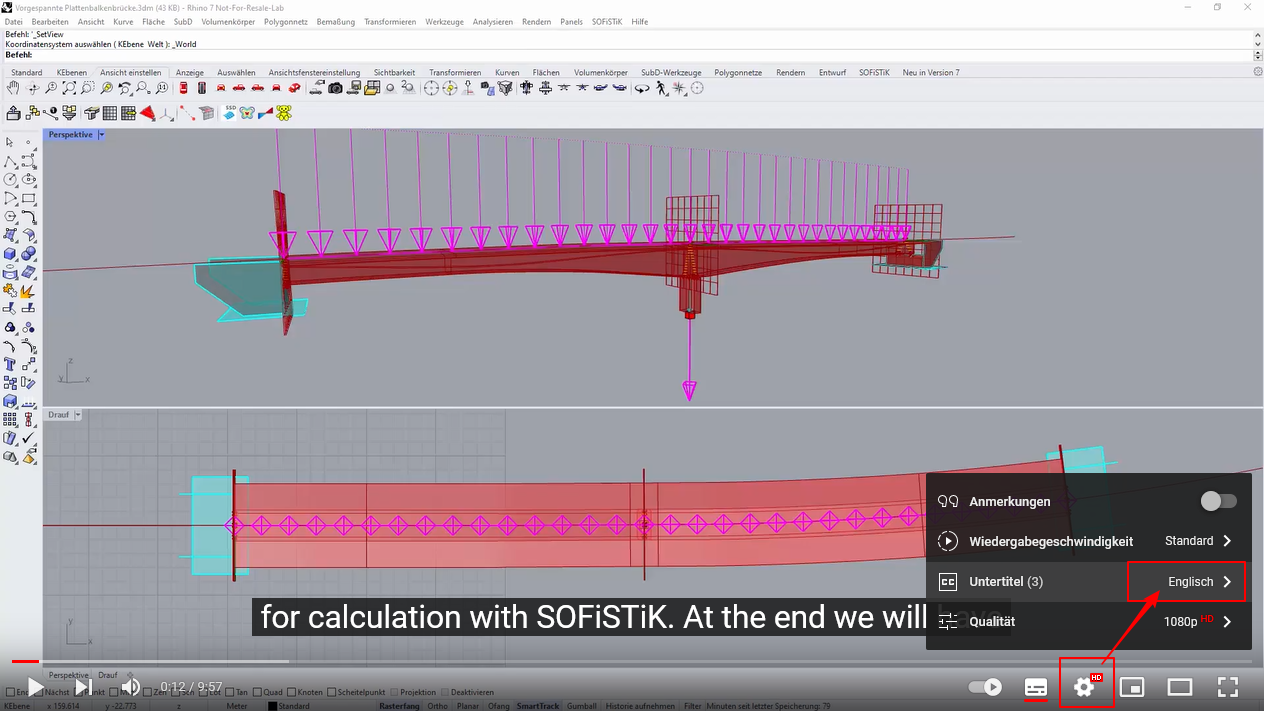 Rhino / Grasshopper and SOFiSTiK – Parametric prestressed concrete bridge