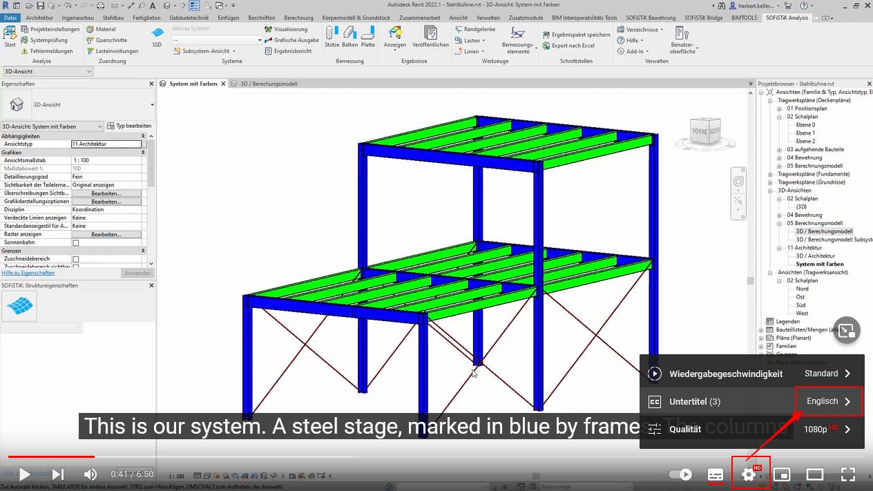 Steel design with Revit and SOFiSTiK