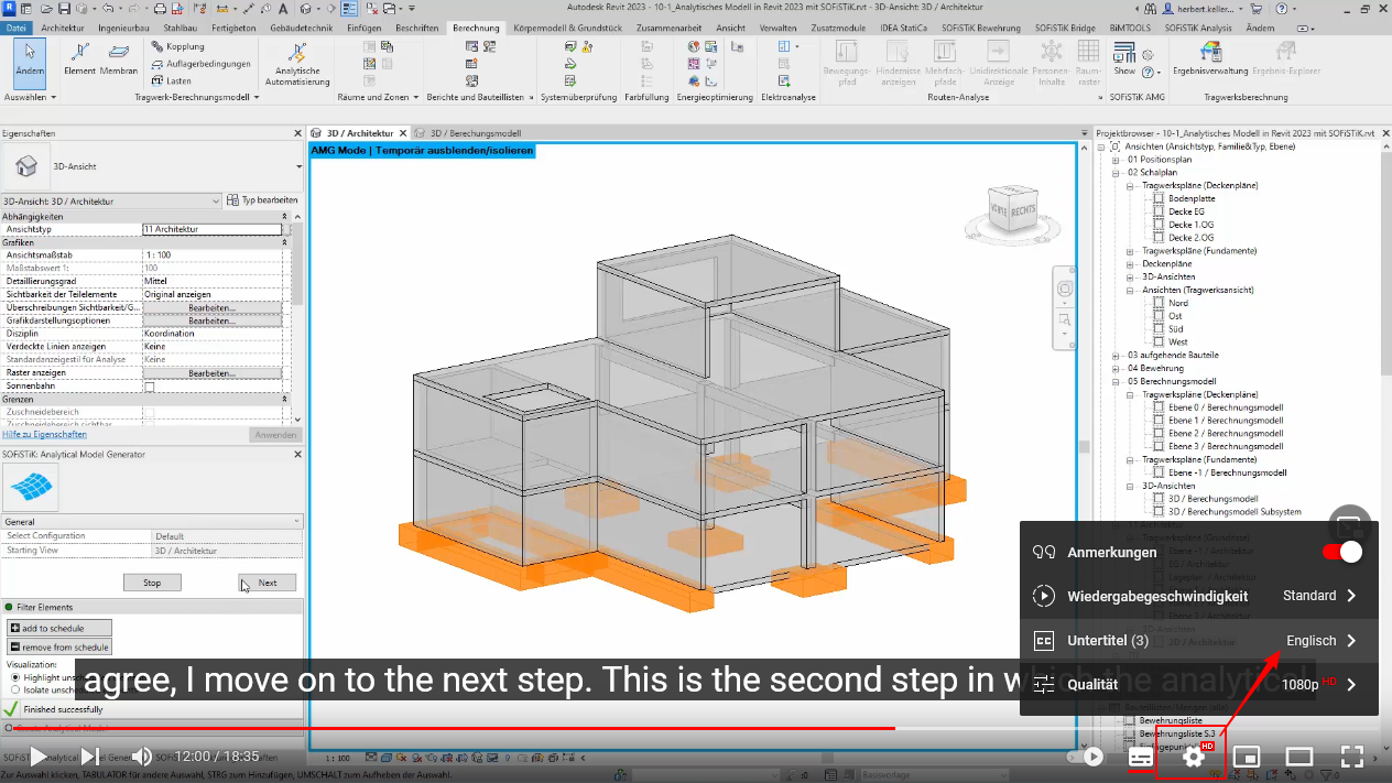 SOFiSTiK AMG – Analytical Model Revit